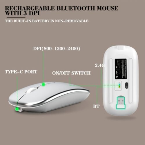 Rechargeable Wireless BT+2.4G Keyboard and Mouse Combo