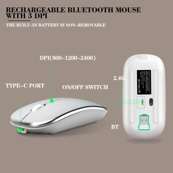 Rechargeable Wireless BT+2.4G Keyboard and Mouse Combo