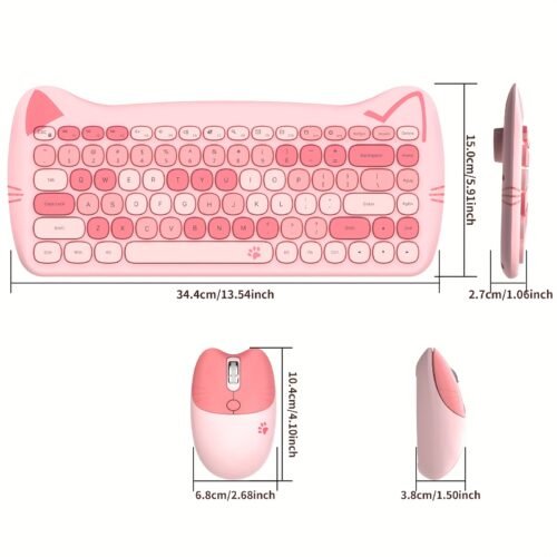 0b865a0c38bfcff23bac7bc65c1faa96.jpg The Geezer Meow Cute Cat Is a Charming Compact Wireless Keyboard And Mouse Set Shaped Like a Cat