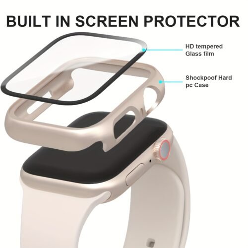Apple Watch Case & Strap Set - Ultra-Thin Tempered Glass Screen Protector
