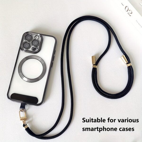 Adjustable Phone Strap with Golden-Tone Buckle