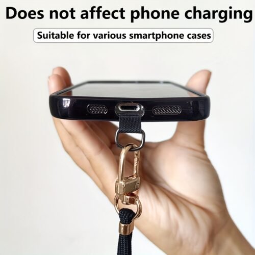 Adjustable Phone Strap with Golden-Tone Buckle