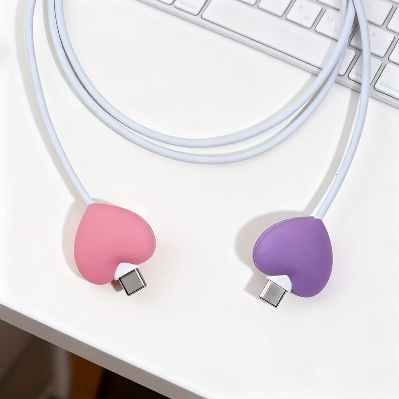 Heart-Shaped Protective Cover for Android Fast Charging Cables