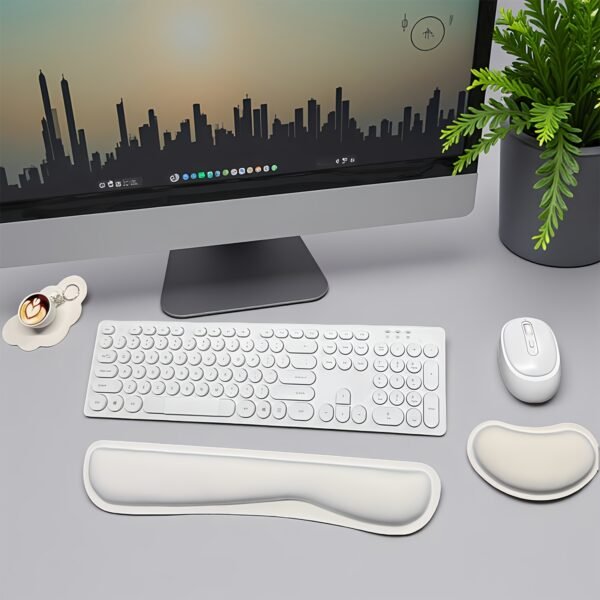 Ergonomic Mouse Pad with Wrist Support Made of Memory Foam, Featuring a Non-Slip Rubber Base