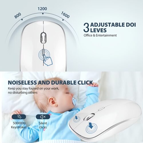 Wireless Keyboard And Mouse Set with Full-Size USB Connection