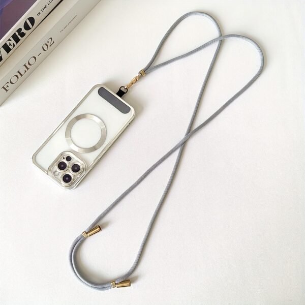 Adjustable Phone Strap with Golden-Tone Buckle