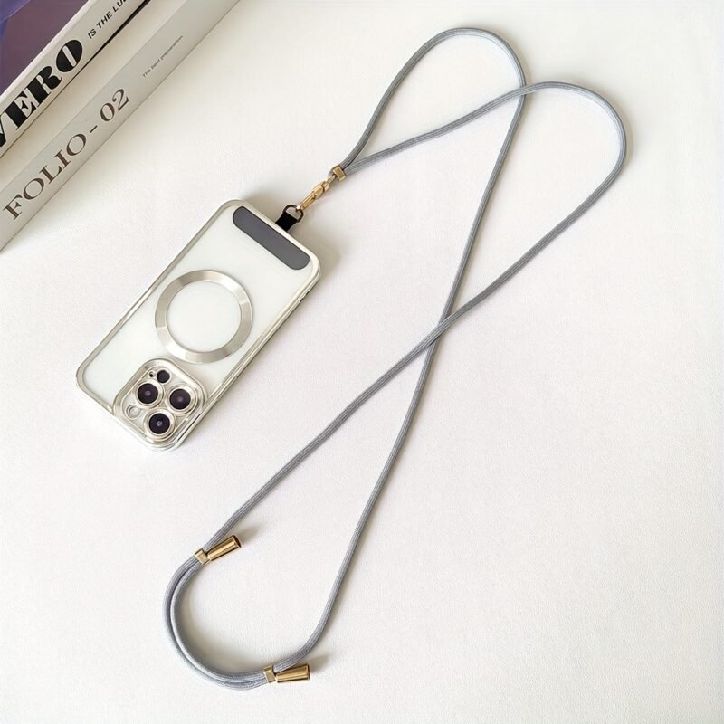 Adjustable Phone Strap with Golden-Tone Buckle