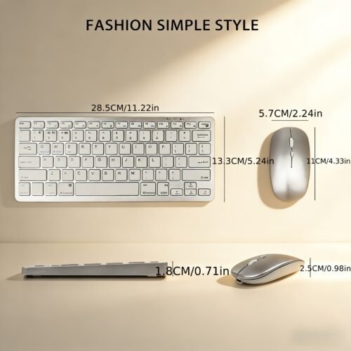 Rechargeable Wireless BT+2.4G Keyboard and Mouse Combo