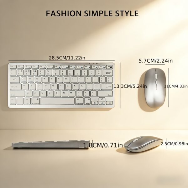 Rechargeable Wireless BT+2.4G Keyboard and Mouse Combo