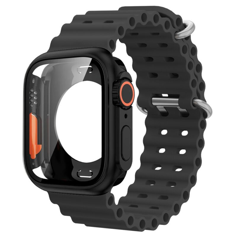 813e4286f77d475397f17eaab3c62e73-goods.jpeg Hard PC Tempered Glass Case with Band Compatible for Apple Watch