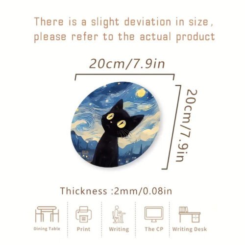 1pc Black Cat Starry Night Mouse Pad