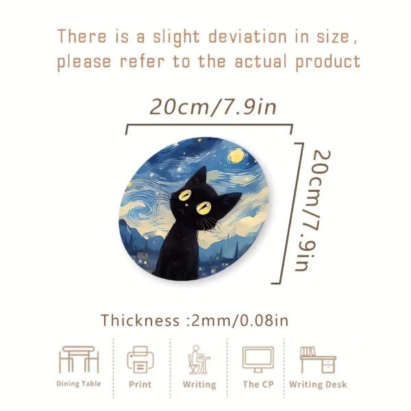1pc Black Cat Starry Night Mouse Pad