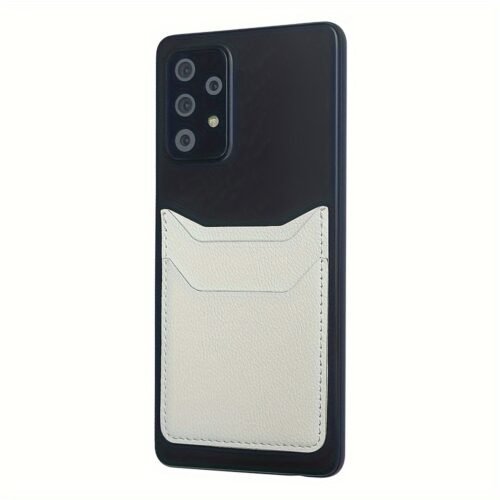 Portable Card Holder Thin Mobile Phone Wallet Faux Leather Back Card Holder