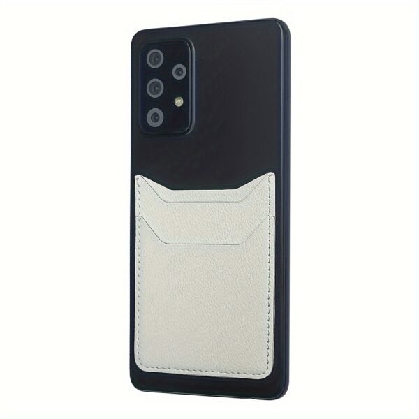 Portable Card Holder Thin Mobile Phone Wallet Faux Leather Back Card Holder