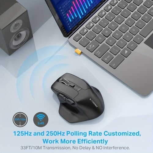 1pc E-YOOSO X-31 2.4G wireless mouse with 6 keys 800/1200/1600/2000/4800 five-speed CPI for business office self-sleep mouse