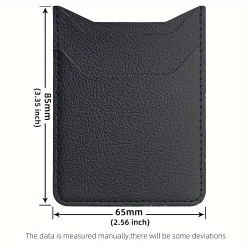 Portable Card Holder Thin Mobile Phone Wallet Faux Leather Back Card Holder