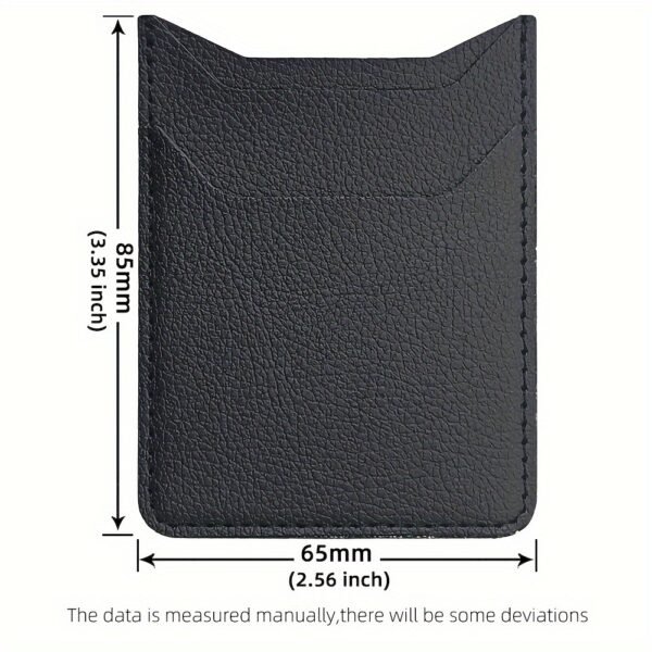 Portable Card Holder Thin Mobile Phone Wallet Faux Leather Back Card Holder