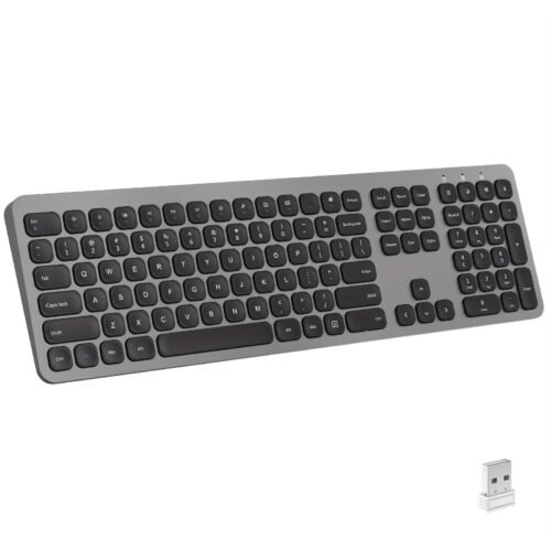 2.4GHz Wireless Keyboard with Number Pad Full Size Design for Laptop Desktop PC Tablet