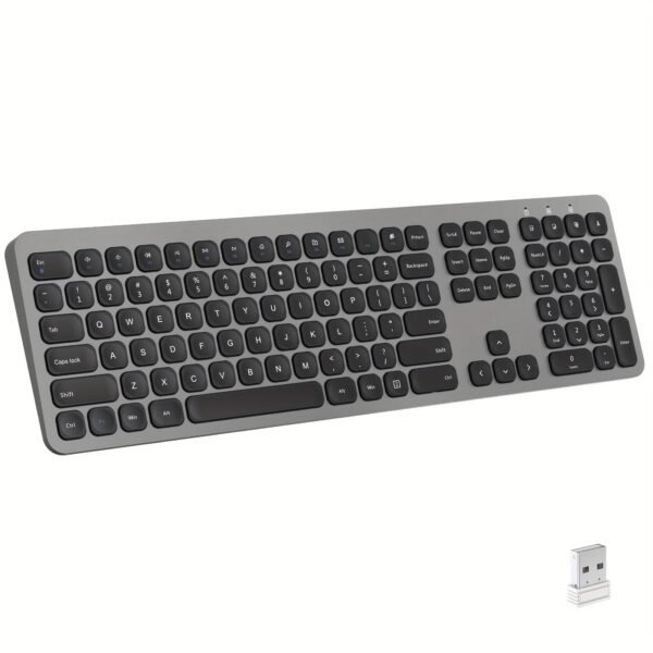 2.4GHz Wireless Keyboard with Number Pad Full Size Design for Laptop Desktop PC Tablet