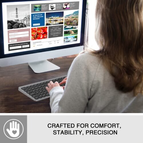 2.4GHz Wireless Keyboard with Number Pad Full Size Design for Laptop Desktop PC Tablet