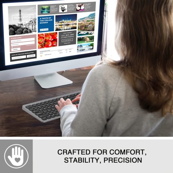 2.4GHz Wireless Keyboard with Number Pad Full Size Design for Laptop Desktop PC Tablet