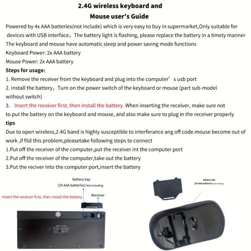 2.4G Wireless Keyboard and Mouse Combo