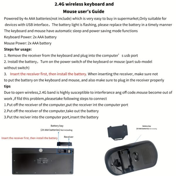 2.4G Wireless Keyboard and Mouse Combo
