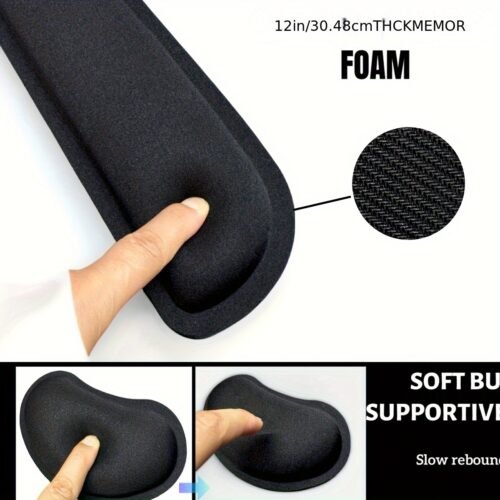 Ergonomic Mouse Pad with Wrist Support Made of Memory Foam, Featuring a Non-Slip Rubber Base