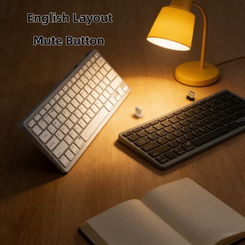 Light Luxury Dual-Color Dual-Mode English Layout Wireless Keyboard